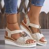 Fashion Women Sandals Snake Print Wedges Shoes for Women 2024 New Summer Metal Decoration Sandals Platform Comfortable Casual Sandals
