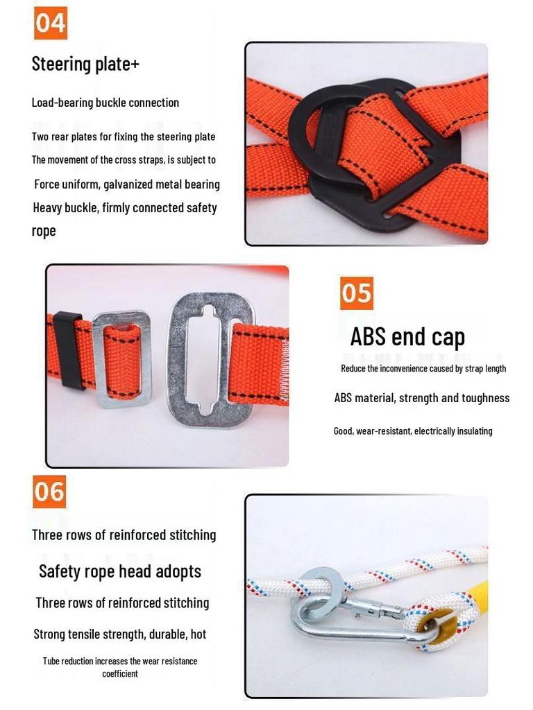 Европейская пятиточечная страховочная привязь для электрика с двойным крюком.