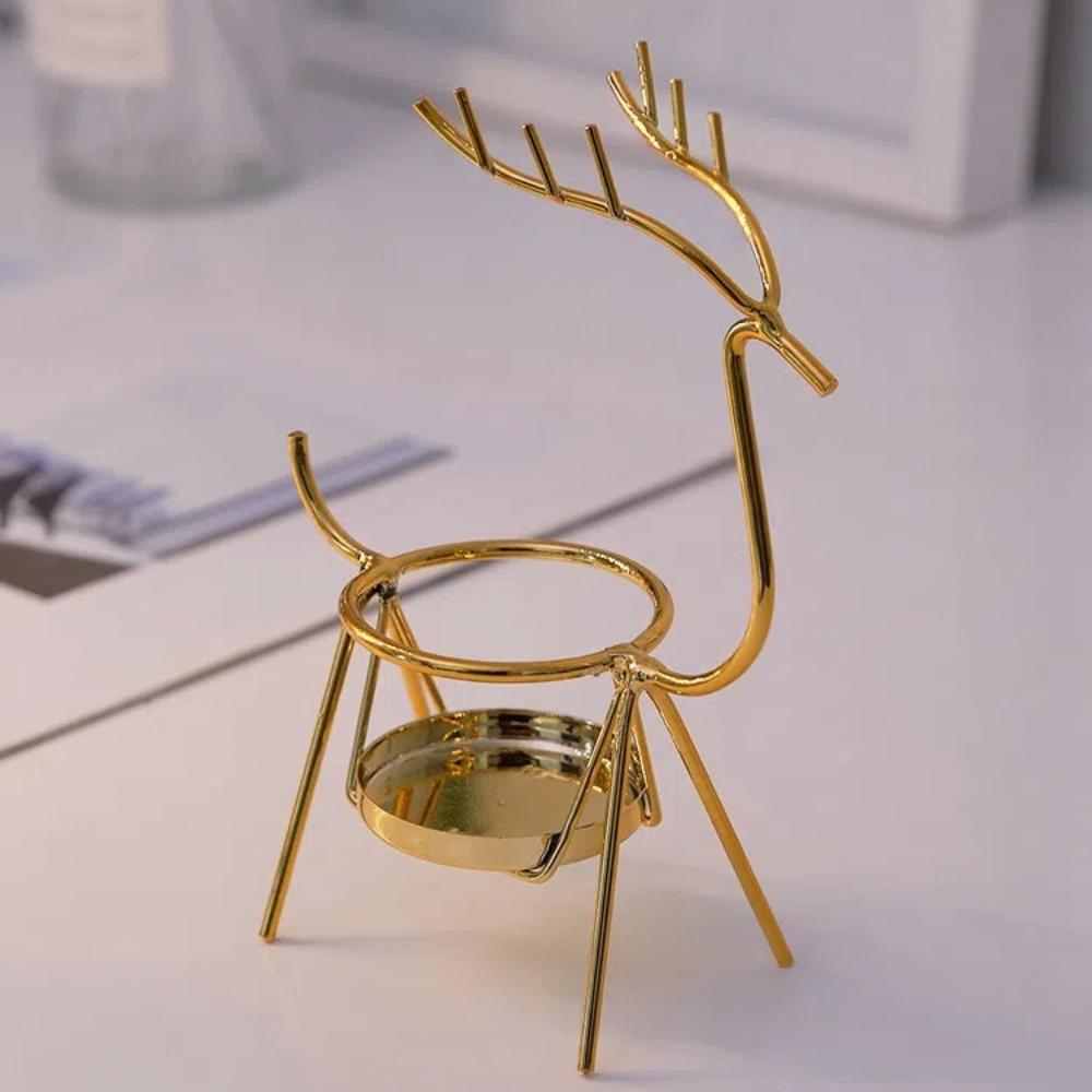 Table Decor Reindeer Candlestick Christmas Gift Deer Candle Holder Christmas Candlestick Home