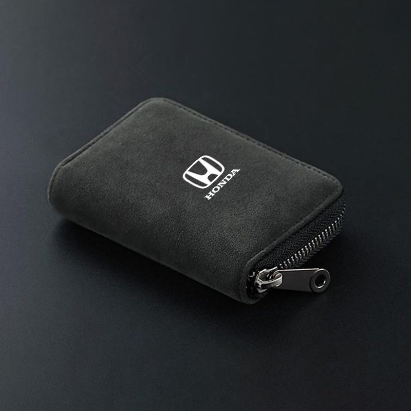 11-Card Slot Suede Wallet Car Driver Licence Cards Bag Zip Coin Purse For Honda Odyssey City HRV Jazz Accord Civic CRV Accessory IP8