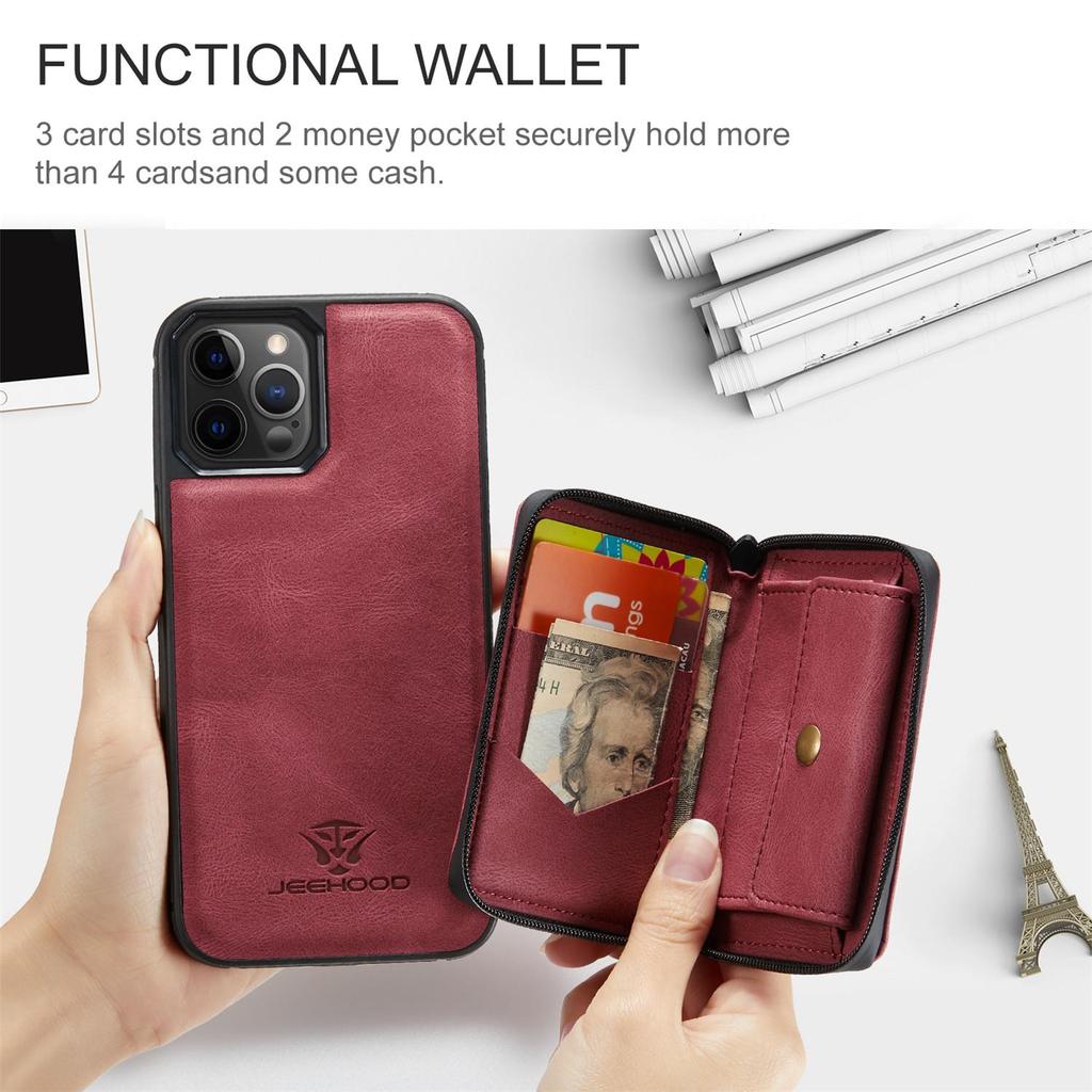 Zipper Wallet Card Phone Case for iPhone 17 Pro Max 16 Plus 15 14 13 12 11 XS XR X Flip Leather Holder Back Cover For Samsung S25 Ultra S24 FE S23 S22