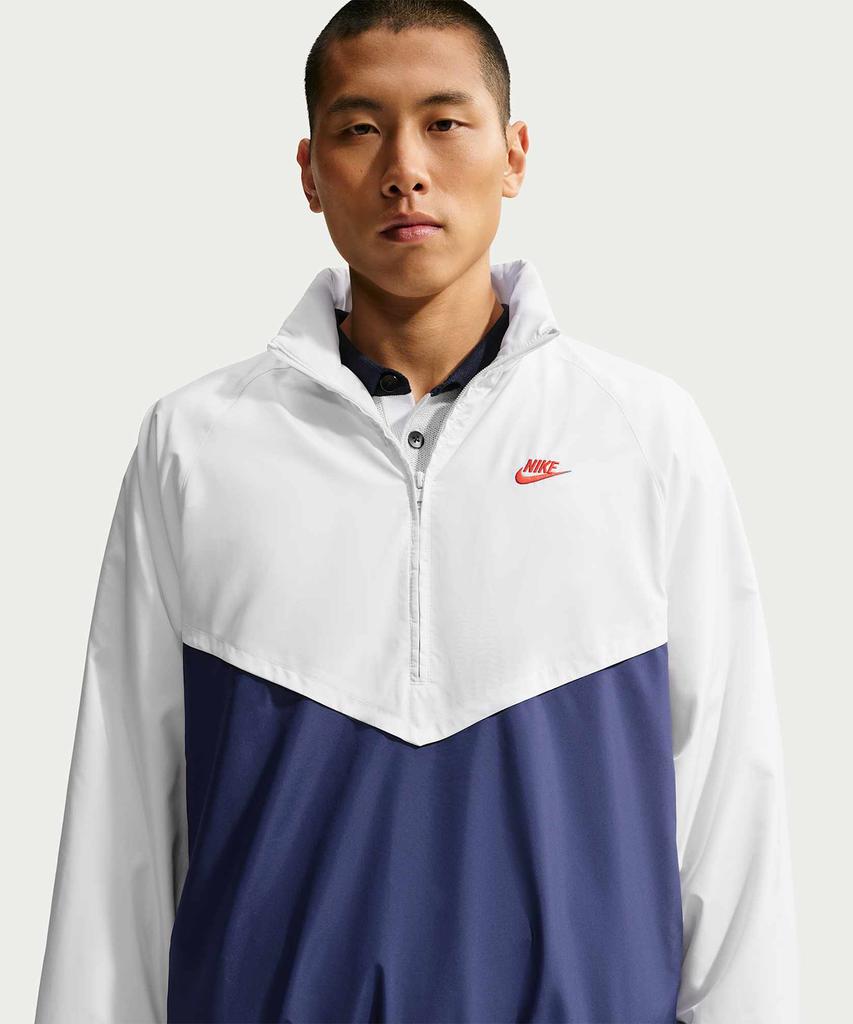 Nike Легкая куртка Windrunner с полумолнией M - Summit White:Голубая пустота:Светло-малиновый / If3391-121