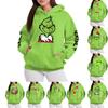 Women's Fashion Long Sleeve Loose Round Neck Christmas Print Hooded Sweatshirt Top