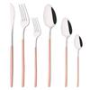 6Pcs/Set Silver Flatware Cutlery Set Stainless Steel Knife Dessert Fork Spoon Tableware Set Festival Kitchen Dinnerware Gift