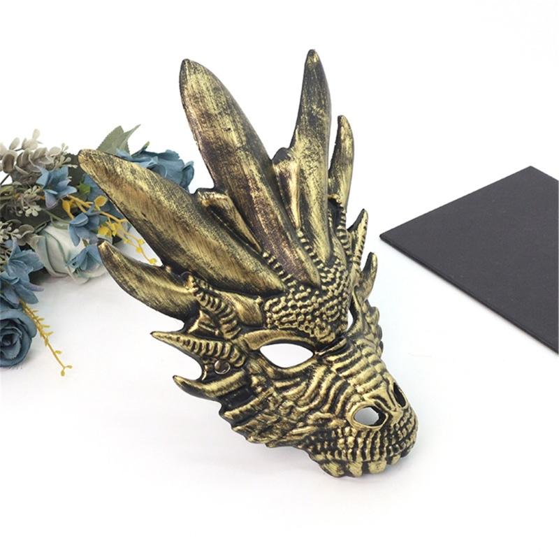 Dragon Head Mask for Women Men Masquerade Dragon Head Full Face Mask Halloween Animal Mask Halloween Cosplay Accessories