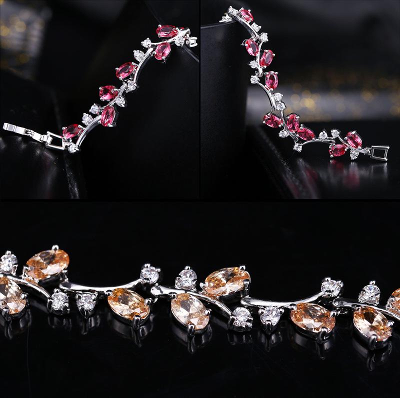 Корейская мода 18K Позолоченный белым золотом циркониевый браслет для женщин