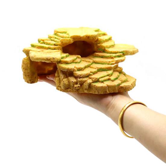 Fish Tank Terrace Wear-resistant Unbreakable Non-fading Pollution-free Sunset Ladder Tortoise Climbing Staircase Rock for Aquarium