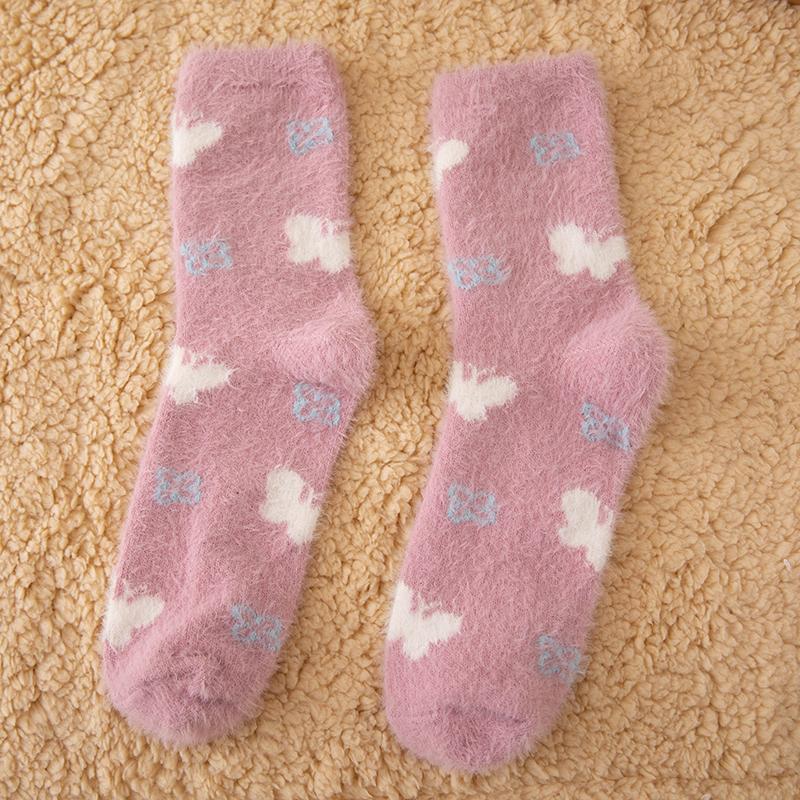 Женские термоноски, пушистые носки для зимы и осени, носки для девочек, модные теплые цветные носки для бега, женские носки для сна