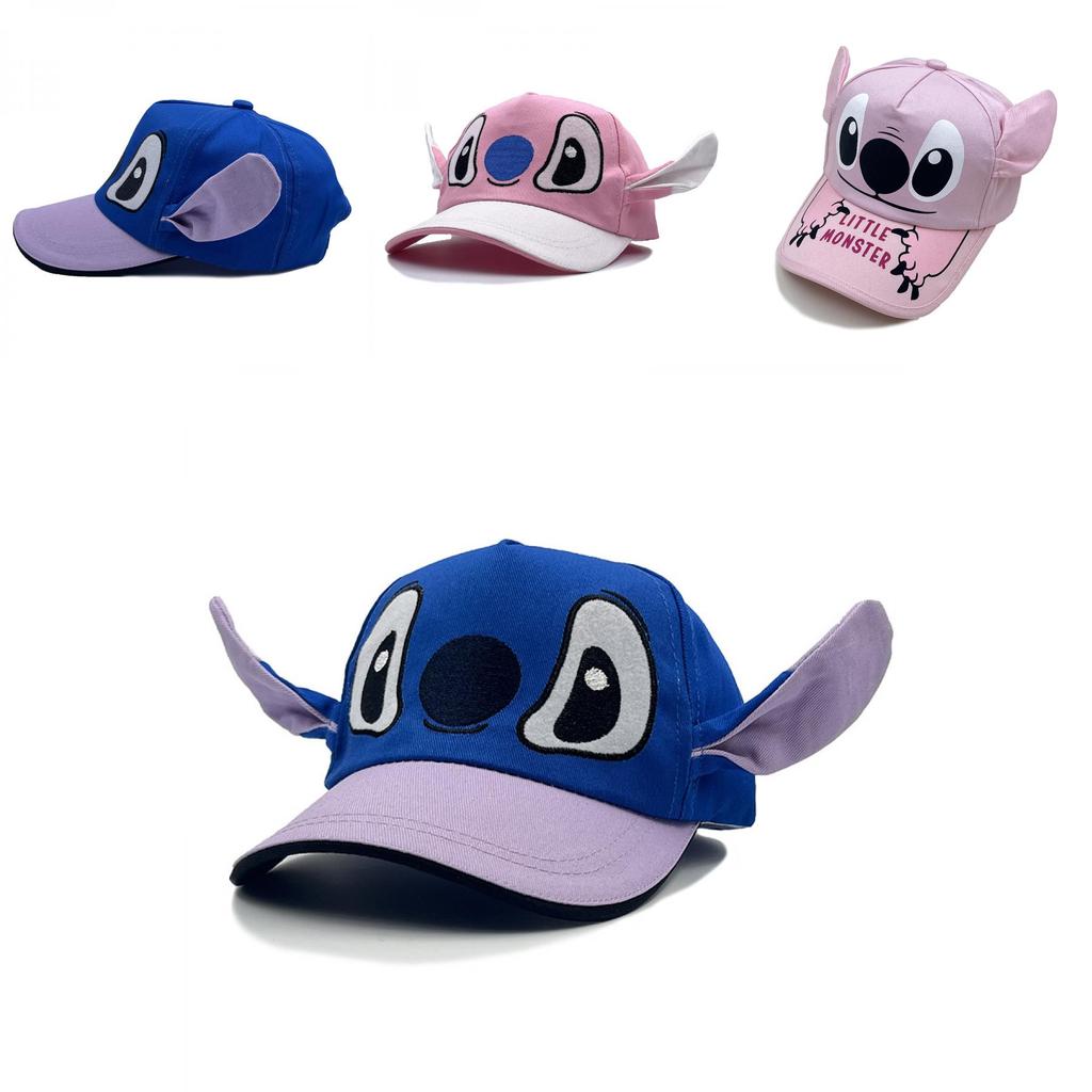 Детская бейсболка Стич с вышитыми ушками для защиты от солнца и воздухопроницаемости