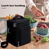 Большая изолированная сумка для обеда с ручкой, двойная расширяемая изоляционная сумка, герметичные охлаждающие камеры для кемпинга, портативная большая сумка для обеда
