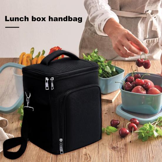 Большая изолированная сумка для обеда с ручкой, двойная расширяемая изоляционная сумка, герметичные охлаждающие камеры для кемпинга, портативная большая сумка для обеда