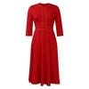 Plus-Size African Women's Big Swing Dress with Stand-Up Collar and Three-Quarter Sleeves
