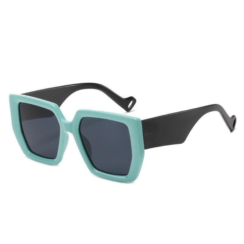 New square thick frame jelly color large frame round face Internet celebrity sunglasses UV protection personalized outdoor sunglasses
