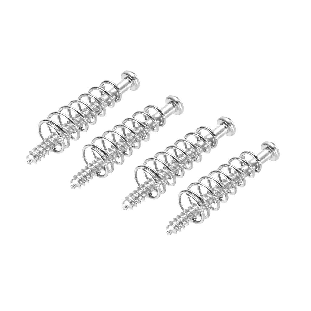 PATIKIL Bass Guitar Pickguard Mounting Screws with Spring Bass Pickup Ring Mounting Screws for Bass and Guitar Silver 4 Pieces M2.5x26mm