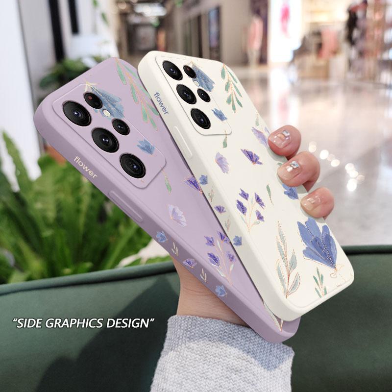 Fresh Flowers Phone Case For Samsung Galaxy S25 S24 S23 S22 S21 S20 Ultra Plus FE S10 Note 20 ultra 10 Plus Cover
