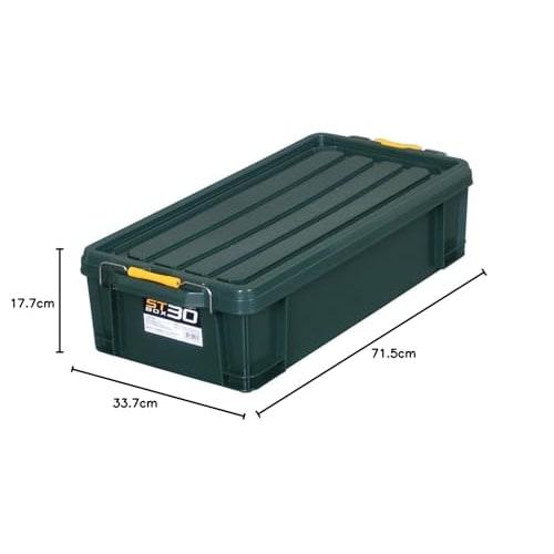 JEJ Astage ST Box #30, Made In Japan, Stackable, Dark Green, Disaster Preparedness, 34cm Wide X 71.5cm Deep X 18cm High