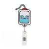 Creative Embroidery Badge Reels for Nurses Doctors Cute Smiling Face Embroidery Work Card Holder Hospital Supplies