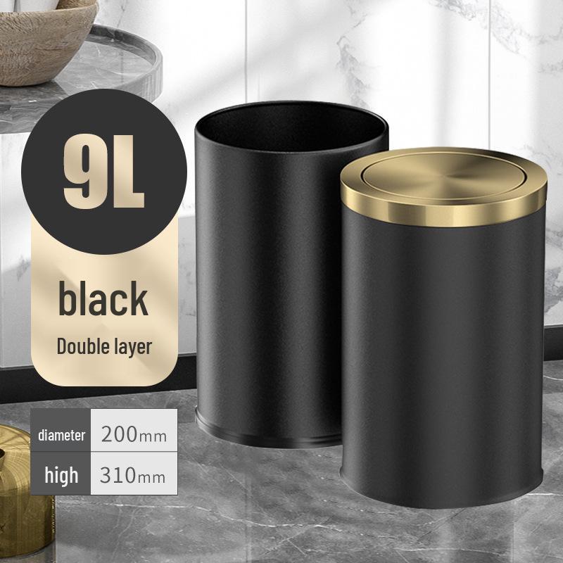 Мусорное ведро из нержавеющей стали с откидной крышкой для дома и кухни, дизайн в стиле легкой роскоши для ванной комнаты и гостиной.