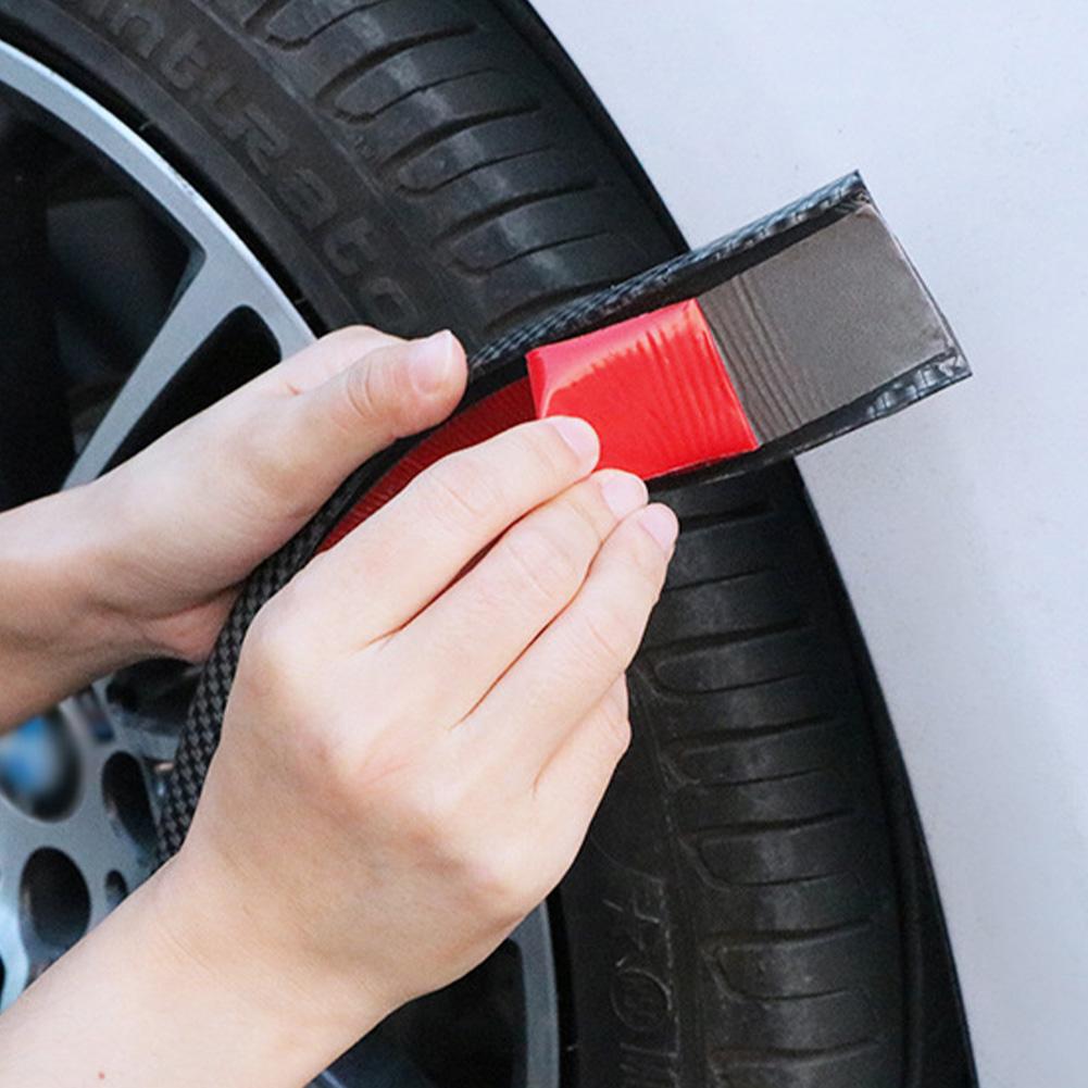 Универсальная автомобильная расклешенная накладка на крыло длиной 3,8 метра, лента из углеродного волокна, ПВХ, самоклеящаяся наклейка на колесо для бровей, расклешенная