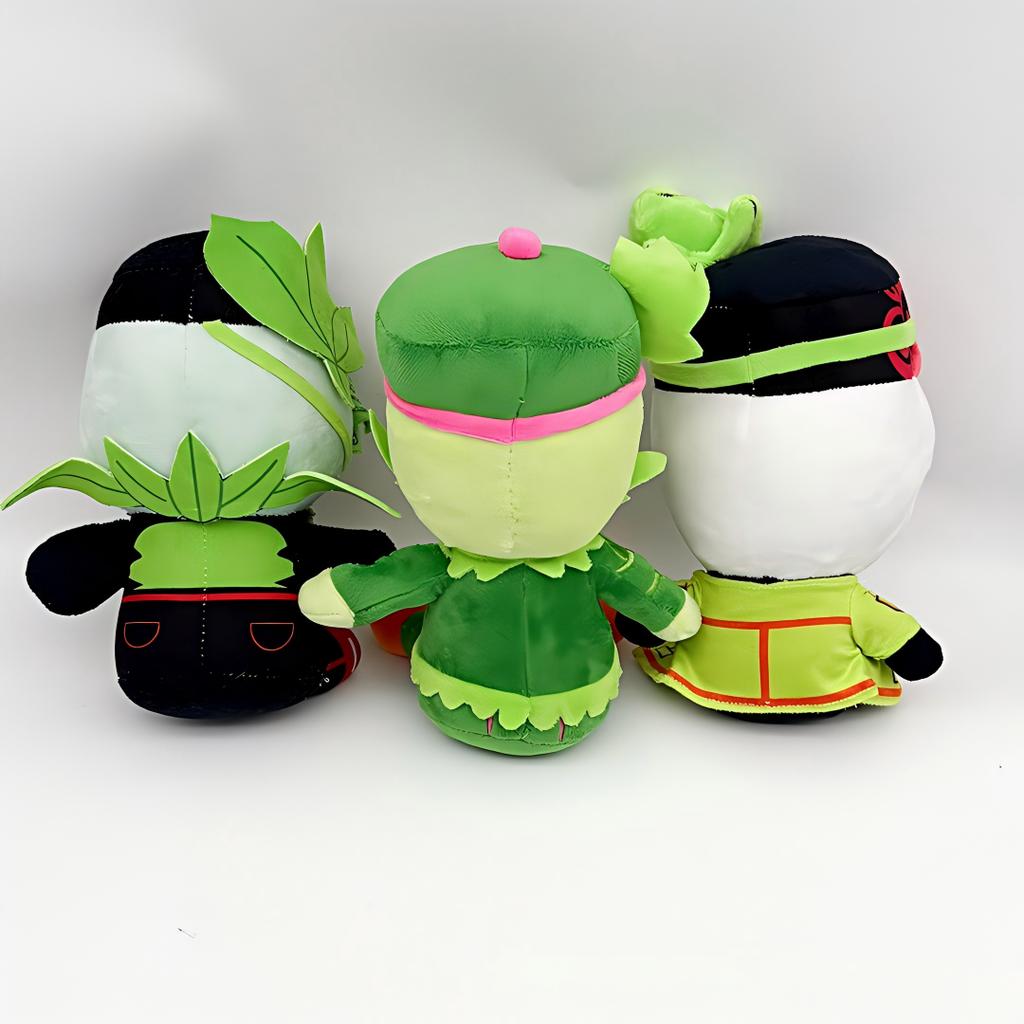 28Cm Block Tales Griefer Plush Doll From Rpg Game Stuffed Animal Toy With Red Eyes Green Jacket And Pants