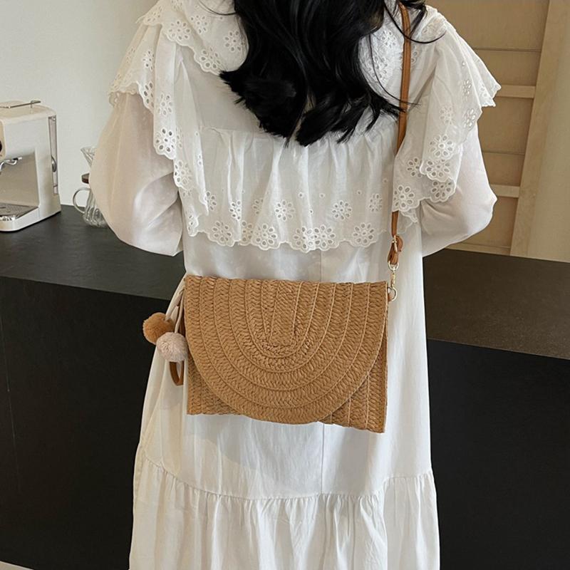 Повседневная женская сумка-конверт, женская модная сумка через плечо, пляжная соломенная плетеная сумка-мессенджер, женская дорожная сумка-тоут