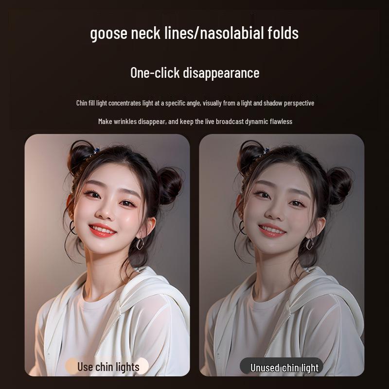 Прямая трансляция Заполняющий свет для подбородка для женщин: Осветляет лицо, разглаживает носогубные складки, подчеркивает линию подбородка