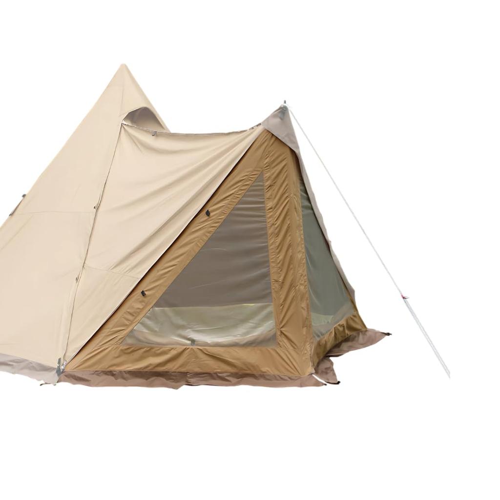 tenmaku design Circus TC DX Front Flap with Window Sand Color 2 Person One Pole Tent Optional with Skirt Solo Duo Camping Rope Peg with Storage Case