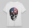 Men's T-Shirt With Patriotic Skull Bandana Graphic Unisex Plus Size Cotton Tops
