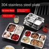 Stackable Stainless Steel Dinner Plate Thickened Breakfast Plate Lunch Container Tray  Restaurant
