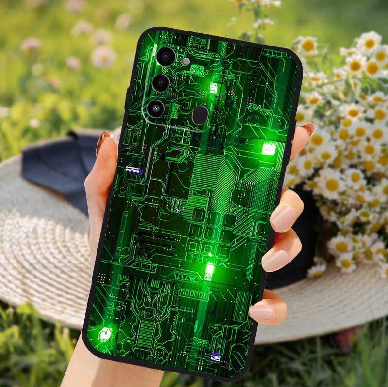 Чехол для Tecno Spark GO 2022 2024 Мультяшный кот Мягкий ТПУ Силиконовый Чехол для Телефона Для Tecno Spark 8C Чехол Защитный Spark8C KG5k KG5j