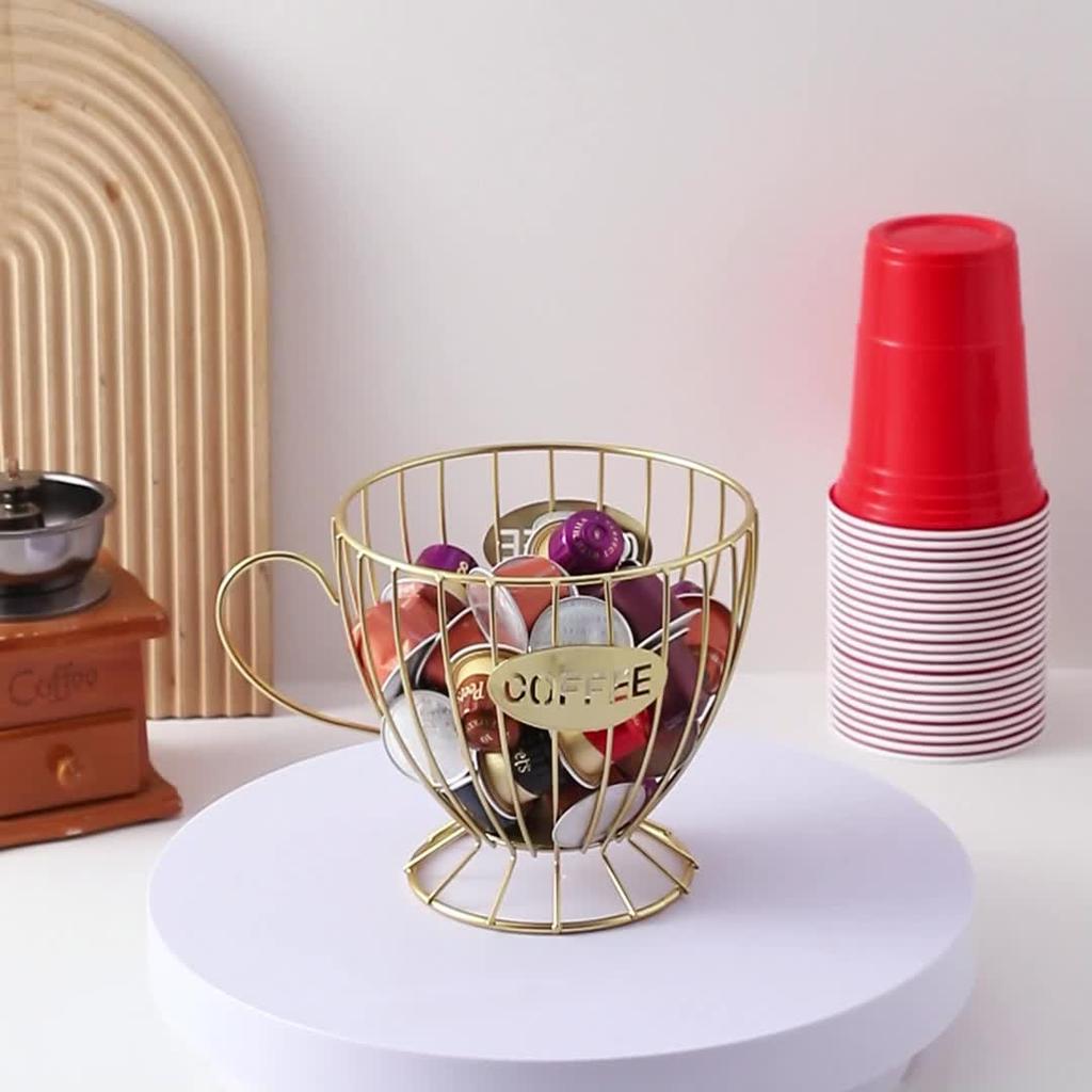 1 шт. Кофейная капсульная стойка в скандинавском стиле - Роскошное домашнее хранение для кофе, закусок и конфет - Компактная стойка-дисплей для кофеен и баров