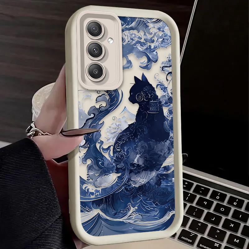 Арт Брызги чернил Кот Мягкий чехол Для Samsung Galaxy A54 A05 A05S A34 A24 A14 A53 A33 A23 A13 A52 A52S A32 A22 A12 A71 A51 A31 A50