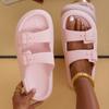 Summer Adjustable Buckle Platform Slippers Women Non Slip Home Cloud Slipper Woman Eva Soft Sole Pillow Slides Sandals 36-45