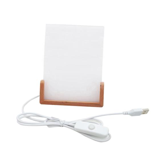 Сублимационная акриловая фоторамка со светодиодной подсветкой Термопресс DIY деревянная подставка Светодиодная подсветка фоторамка Домашний декор