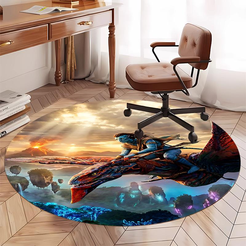 Avatar Printed Round Rug Carpet Chair Rug Area Rug Entryway Doormats,for Office Chair Living Room Bedroom Kitchen Room.
