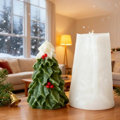 Силиконовая форма для рождественской елки, ручная работа, для ароматических свечей, мыла, смолы, полимерной глины, многоразовая, DIY, праздничные принадлежности для творчества