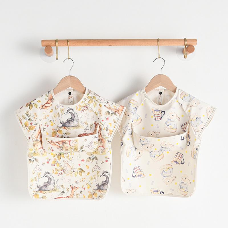 Korean-Style Reversible Sleeveless Baby Bib: Waterproof & Anti-Dirty for Feeding