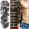 1 PC 480*170MM Full Arm Temporary Tattoo Sticker Sleeve Men Women Fashion Sexy Fake Tattoo Wolf  Lion Tiger Painting Tattoo Skull Angel Tattoo