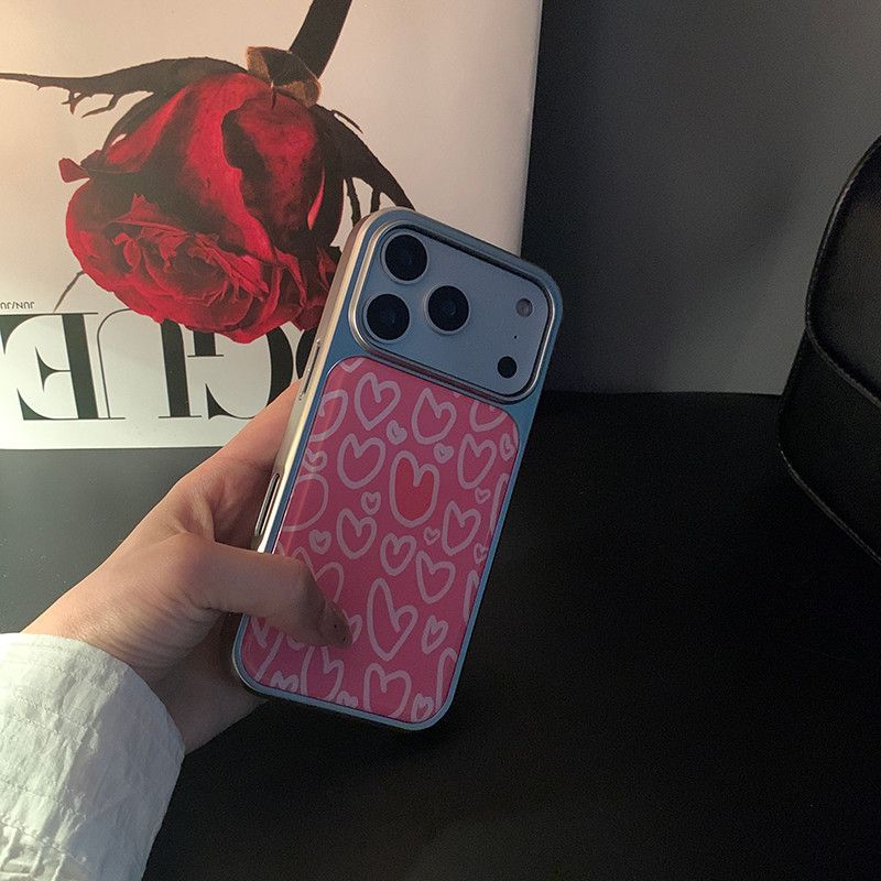Ins корейский foundation love подходит для чехла для мобильного телефона Apple 16/17Pro IP15 Эпоксидный с конденсатом воды 14/13 чехол с большим отверстием