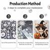 Halloween pearl painting art kit handmade diy witch cat pumpkin home decorations