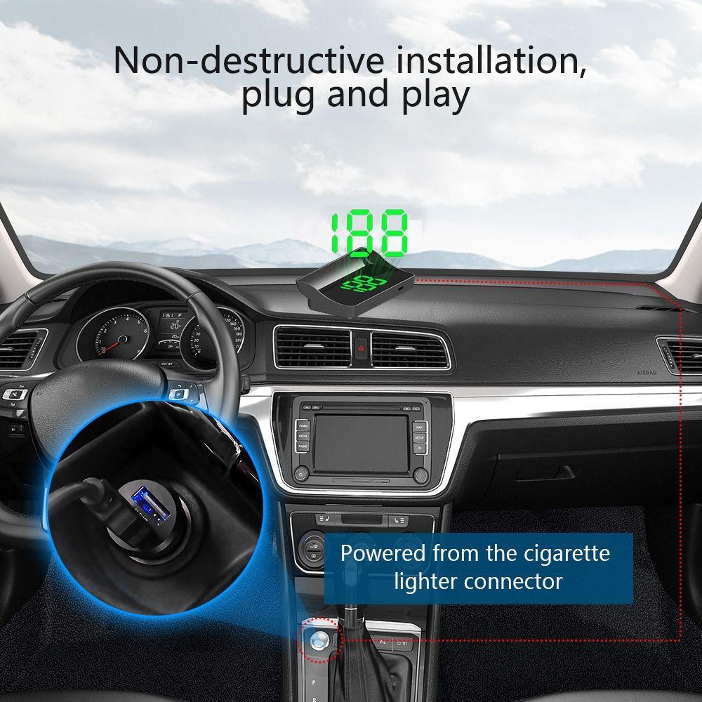 HUD Digital Speedometer Portable GPS Digital Speedometer Car Head Up Display  Fit All Car