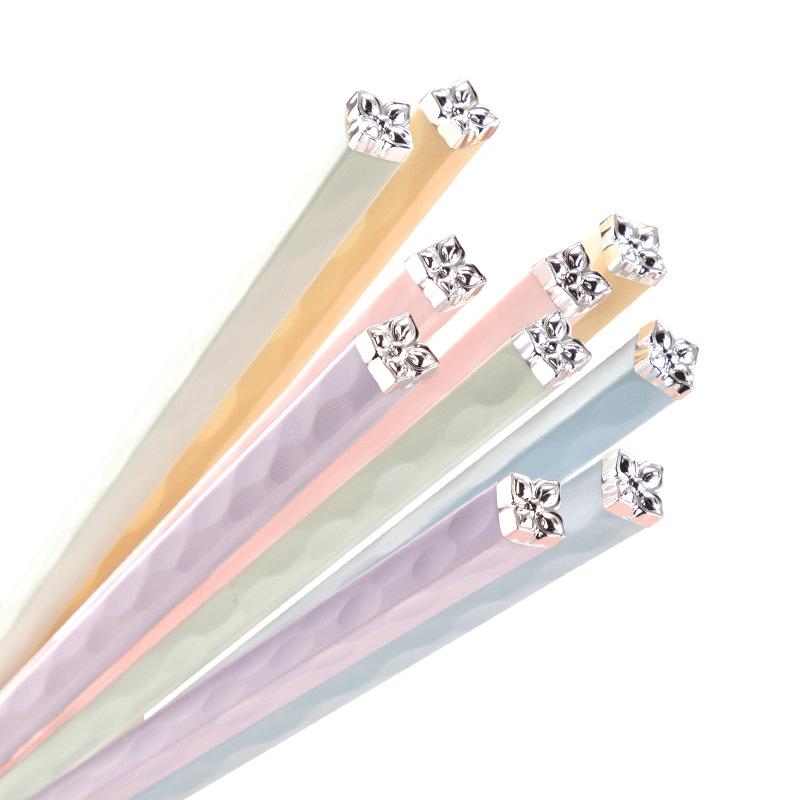 Набор палочек для еды из сплава Morandi Colors, 5 пар многоразовых палочек для еды, нескользящие, для дома, отеля, ресторана, посуда, кухонные инструменты