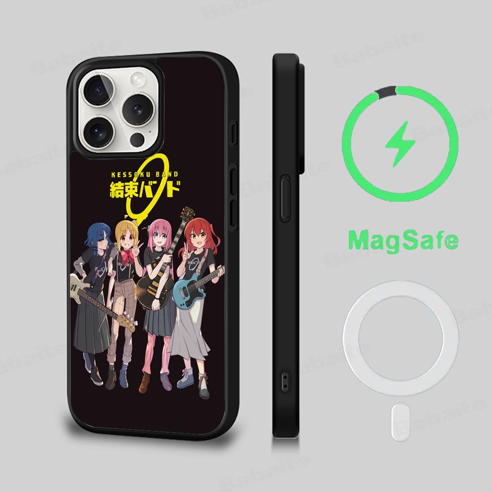 Anime B-Bocchi The Rock Phone Case Magnetic Case For IPhone 16 14 13 12 11 15 Pro Max Plus For Magsafe Wireless Charge Cover