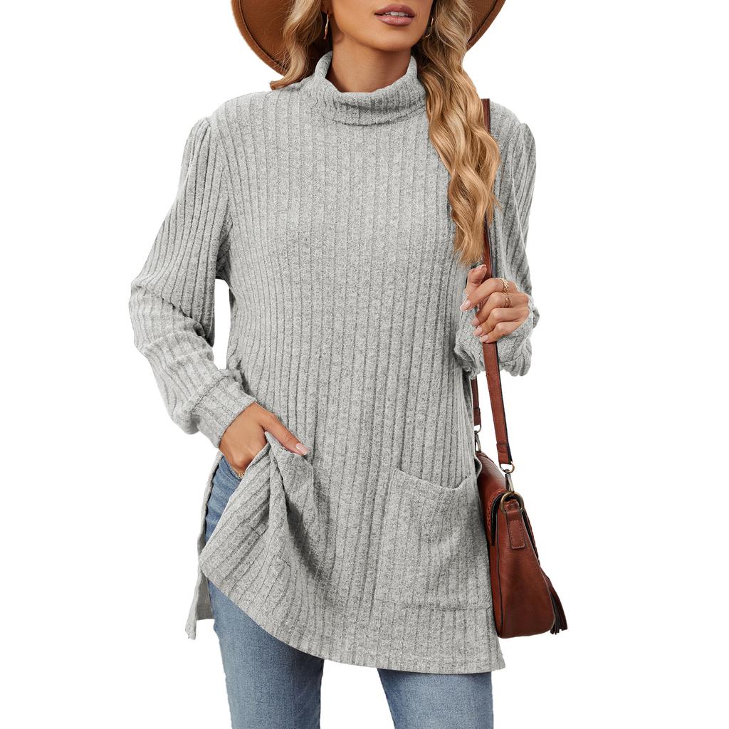 HNXC Женская мода повседневная однотонная водолазка с длинным рукавом и полуворотом, толстовки и свитшоты