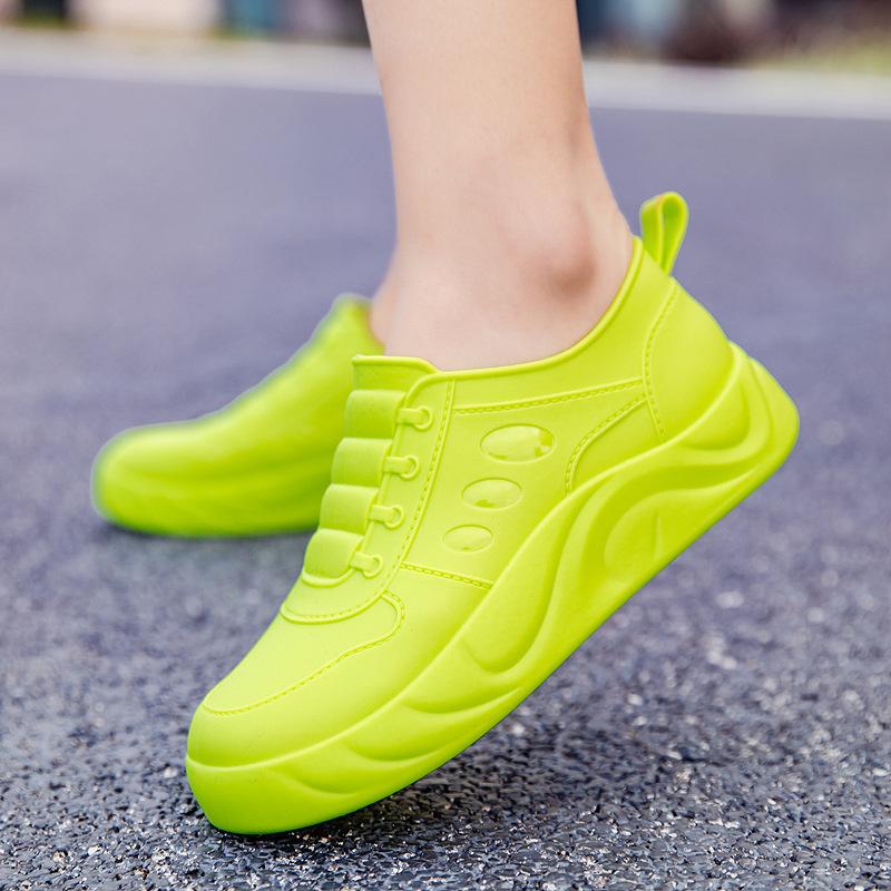 Увеличивающие рост дождевые сапоги женские водонепроницаемые бархатные короткие трубчатые новые нескользящие и износостойкие дождевые сапоги модные кухонные резиновые туфли рабочие