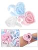 100Pcs Heart Shape Lash Glue Rings with Divided Cup, Flower Design Eyelash Extension Finger Ring Holder for Lash Artists
