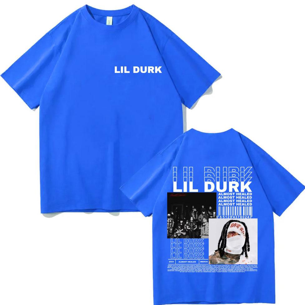Rapper Lil Durk Music Album Poster Graphic T Shirts Male Hip Hop Vintage Short Sleeve Tshirt Fashion Casual Oversized Tshirts