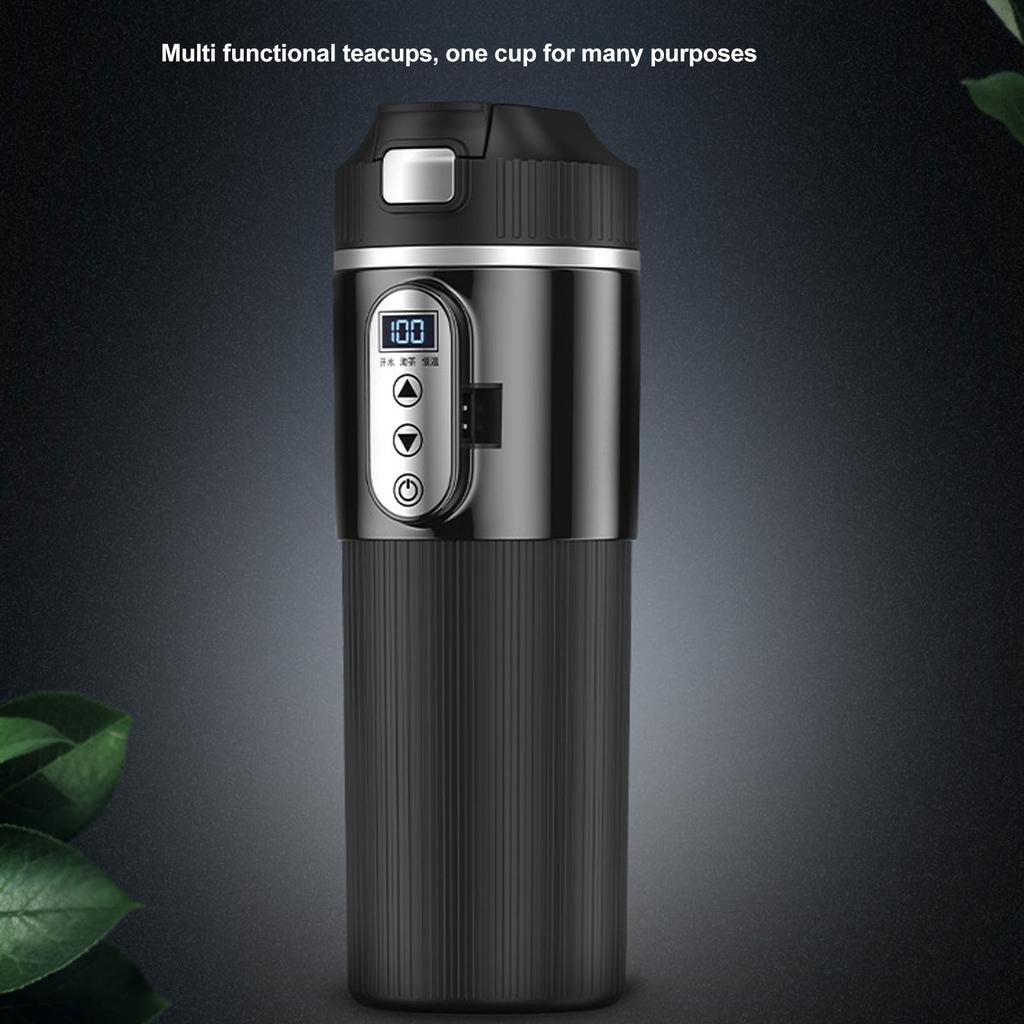 500 мл 12-24 В Портативная автомобильная кружка с подогревом из нержавеющей стали, подогреватель воды, бутылка, автомобильный чайник, кофейная кружка, ЖК-дисплей, температура
