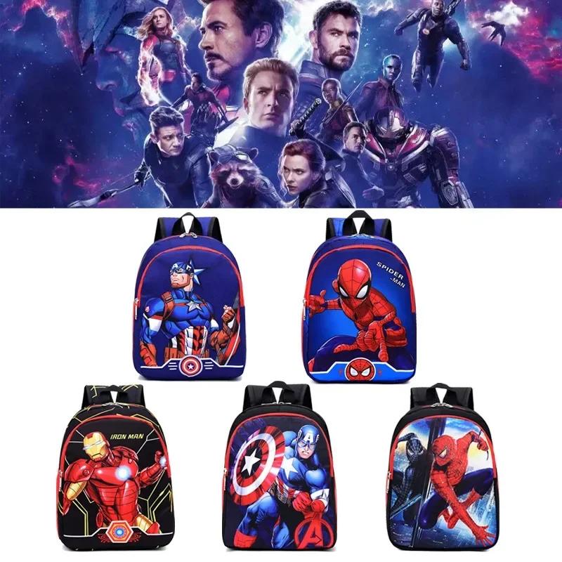 Marvel Сумки Человек-паук Железный человек Мультяшный Рюкзак Детский Капитан Америка Детский сад Школьная сумка для Мальчиков