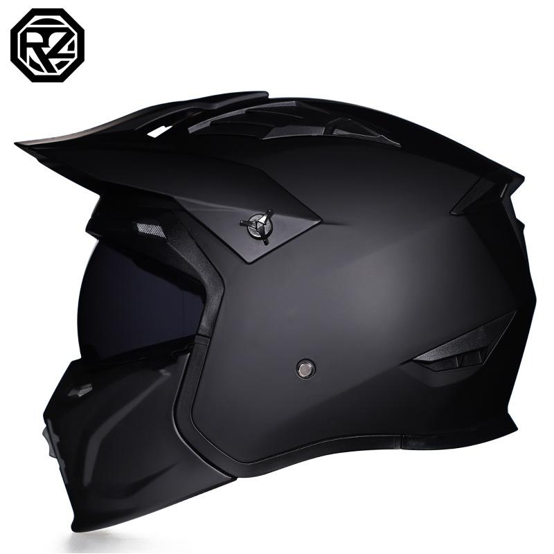 Мотоциклетный шлем, мужской ретро-комбинированный шлем, полный шлем, полушлем, ретро-шлем, разборный комбинированный шлем